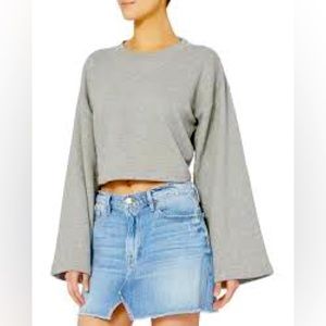 T by Alexander Wang Tie Back Cropped Sweat Top